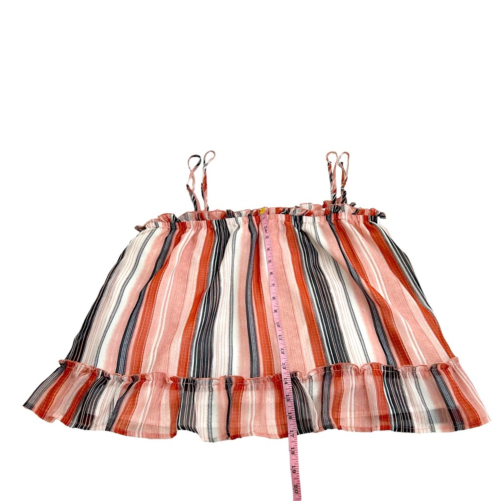 Jack By BB Dakota Multicolor Striped Walk The Line Ruffle Tank Top, Size Large - Picture 10 of 13